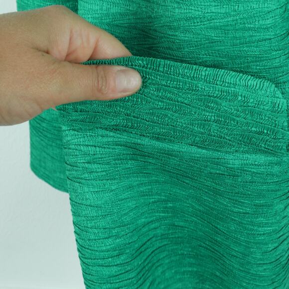 Chicos Travelers Size 3 XL Jacket Crinkle Green Open Front Art to Wear Textured - Picture 6 of 8